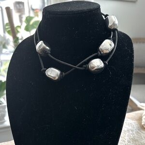 Simon Sebbag Sterling Silver bead statement necklace